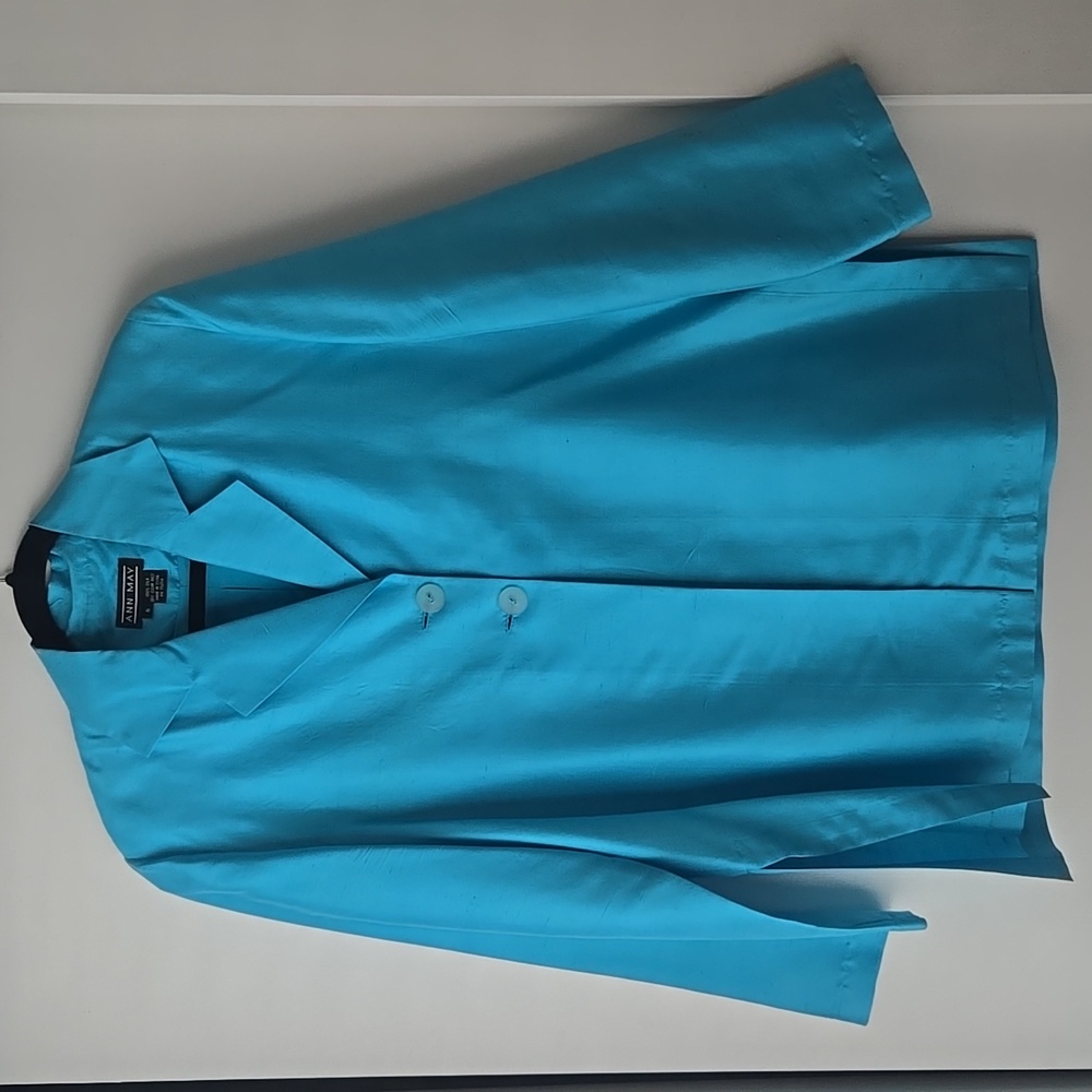 Women's Turqoise Silk Jacket Size Small
